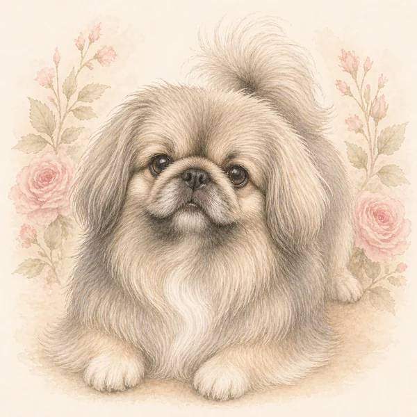 Grey — Pekingese illustration