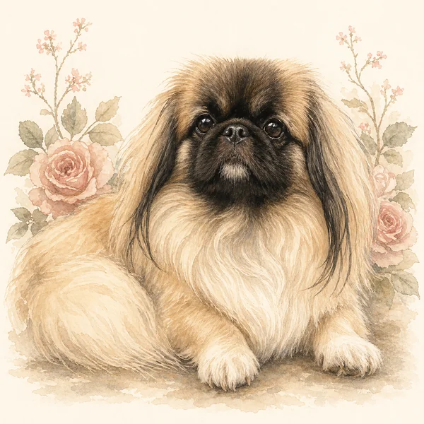 Raccoon — Pekingese illustration