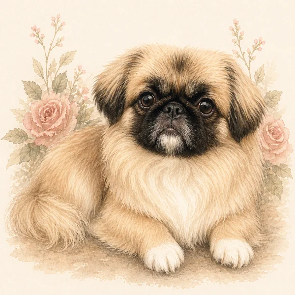 Socks — Pekingese illustration