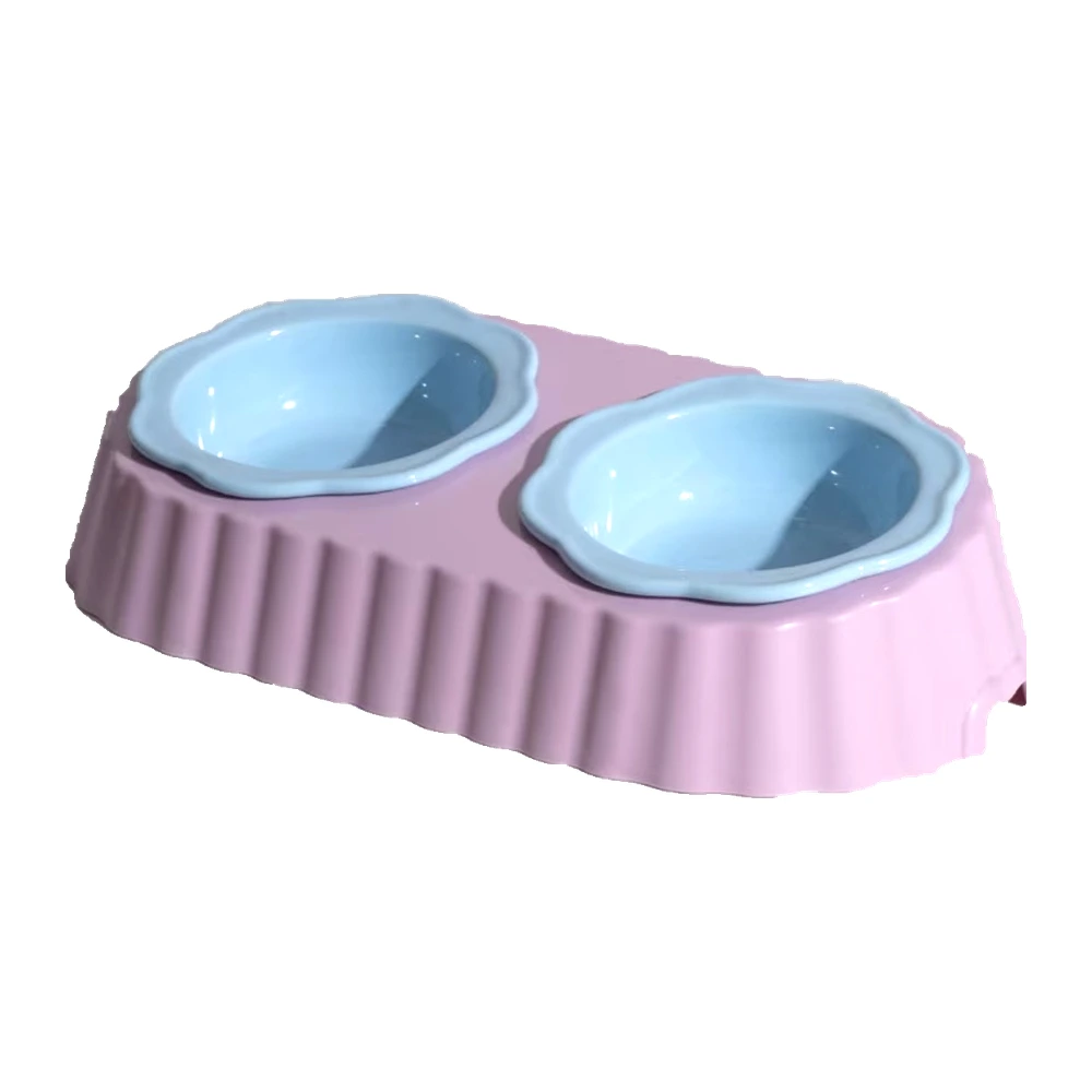ローズ ダブルボウルスタンド ピンク×ブルー